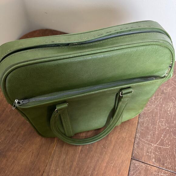 Vintage Samsonite Silhouette Denver, CO Green Zipper Carry-on Train Bag Handles - Picture 4 of 16